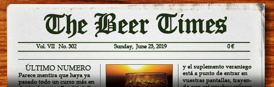 Dominical suplemento de noticias sobre cerveza. Aquí puedes leer el periódico The Beer Times.