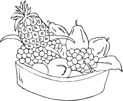 Download Coloring Pages for Kids: Fruit Basket Coloring Pages