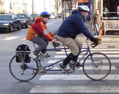 modified tandem bicycle child transport