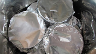 tight fit, but they all fit in there, covered in foil