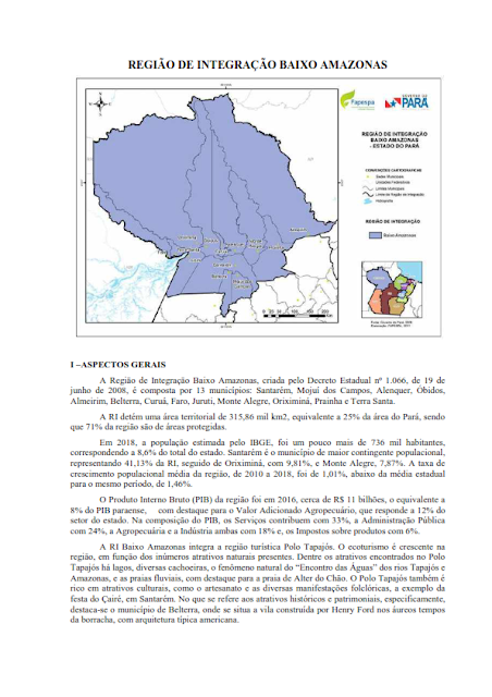 PPA – PLANO PLURIANUAL – 2020 – 2023 - REGIÃO DE INTEGRAÇÃO BAIXO AMAZONAS