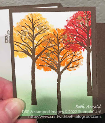 Beauty of Friendship Treelined Thanksgiving Landscape Display Panel Fun Fold Card heat embossing