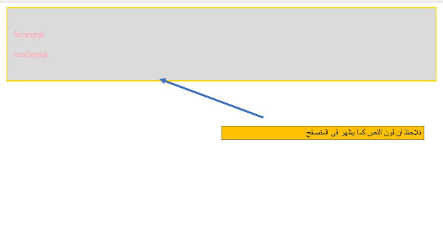 تنسيق لون النص text color باستخدام لغة css