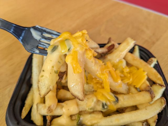 Wendy's Queso Fries close-up.