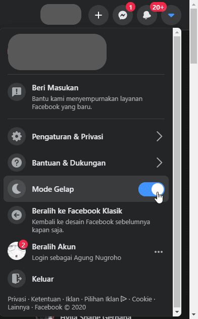 facebook dark mode