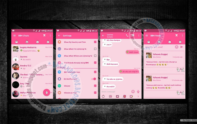 download BBM Mod Terbaru V2.9.0.51 Tema Pink Line Cony