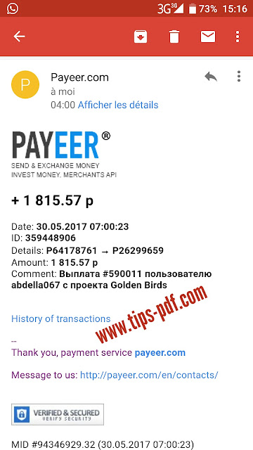 اتبات سحب جديد بقيمة 30$ دولار من موقع التعدين الروسي كولدن بيرد