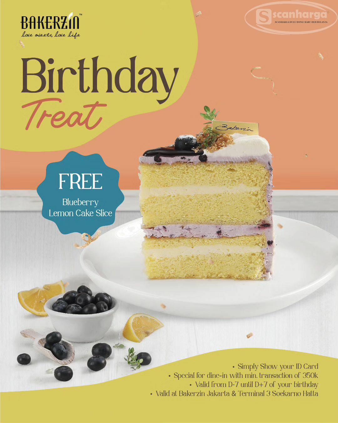 Promo BAKERZIN BIRTHDAY TREAT GRATIS SLICE CAKE