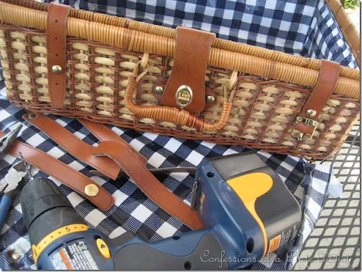 CONFESSIONS OF A PLATE ADDICT Shabby Picnic Basket Planter