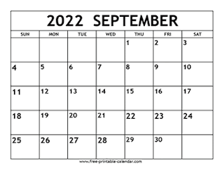 Free Printable Calendar September 2022