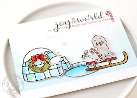 Sunny Studio Stamps: Polar Playmates Winter Themed Christmas Card by Nancy Damiano