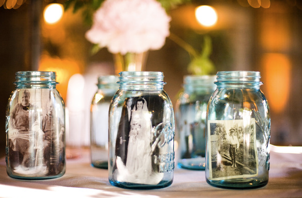 black and gold wedding centerpieces ideas using mason jars