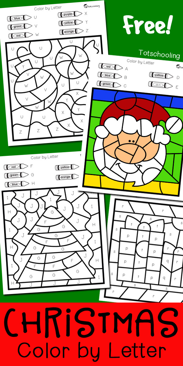 Christmas Color By Letter Totschooling Toddler Preschool Kindergarten Educational Printables