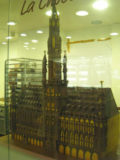 Ayuntamiento de Bruselas en chocolate en la chocolatería Chocópolis