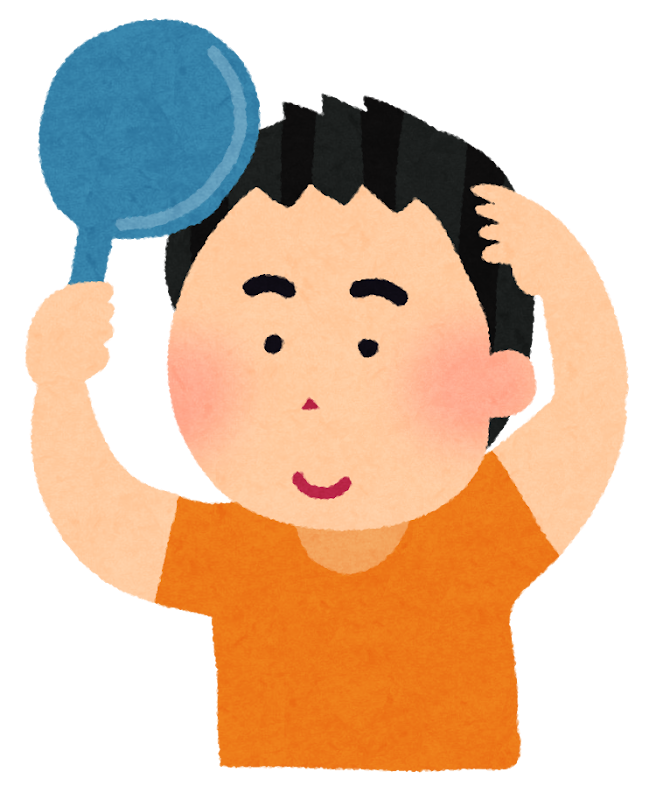 笑顔でヘアチェックをしている人のイラスト 男性 かわいいフリー素材集 いらすとや