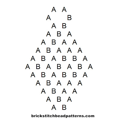 Free beginner brick stitch seed bead earring pattern letter chart