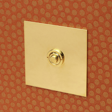 Forbes and Lomax 1GBELL/U button dimmer in unlacquered brass