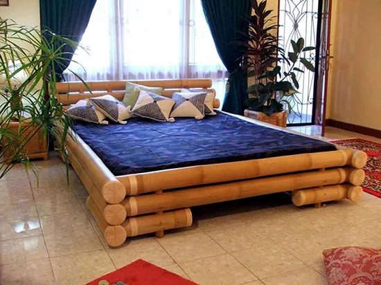 Desain tempat tidur inspiratif berbahan bambu