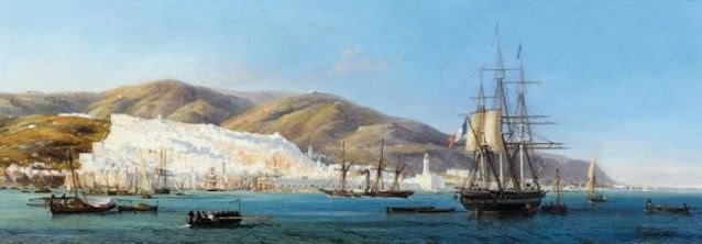 Vue du port d'Alger par Antoine-Léon Morel-Fatio