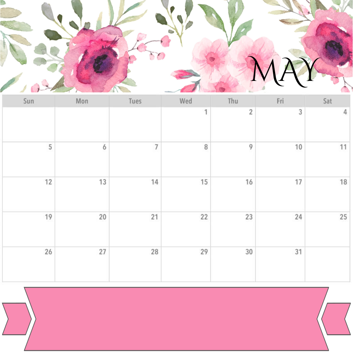 IamGeetha PRINTABLES PLANNER MAY 2019 CALENDAR