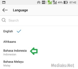 Mengubah Bahasa Indonesia Di Instagram