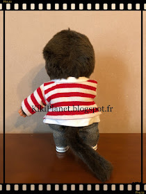 Kauri le Monchhichi, la tribu des monchhichi, couture, vêtements poupée, pantalon, polo, handmade, fait main, sekiguchi