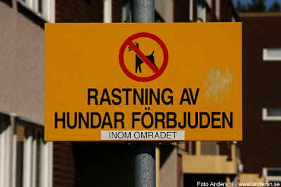 Rastning av hundar förbjuden