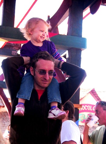 Vivian on Daddy's shoulders