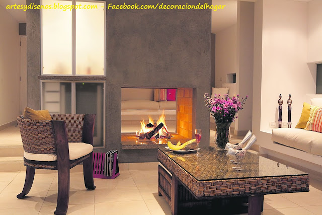 LIVING SALAS CON CHIMENEAS by artesydisenos.blogspot.com