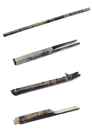 Kalinga musical instruments, from top: tungali, bungkaka, olimong, and patangug