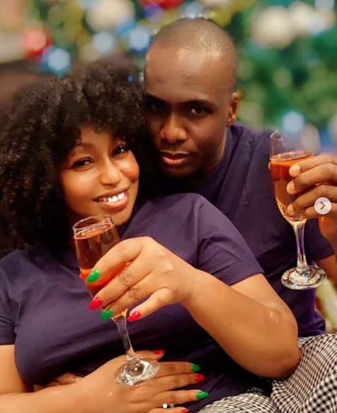 Rita Dominic shows off her man, Daily Times Publisher Fidelis Anosike 