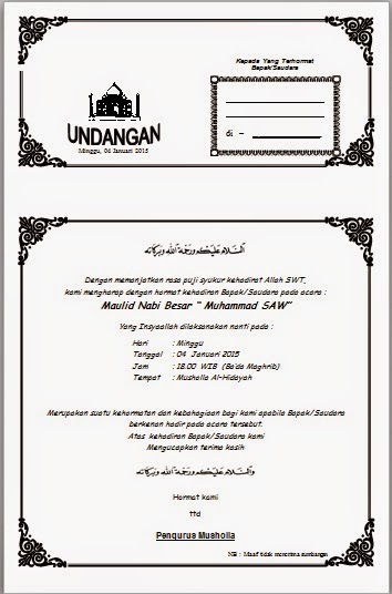 download contoh undangan maulid nabi Muhammad SAW  KLIK ILMU