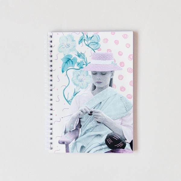 laura gomez, audrey hepburn, collage, notebook