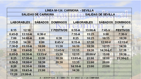 Para ver horarios especiales yo avisos de la - Autocares