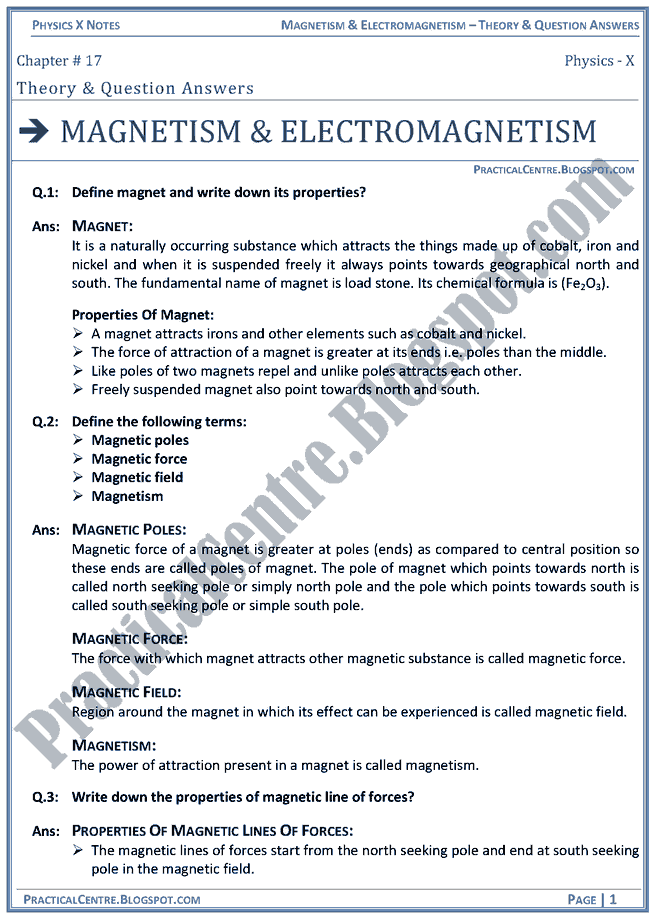 magnetism-and-electromagnetism-theory-and-question-answers-physics-x