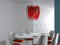 Unique red modern lighting design ideas for dining room pendant lamp