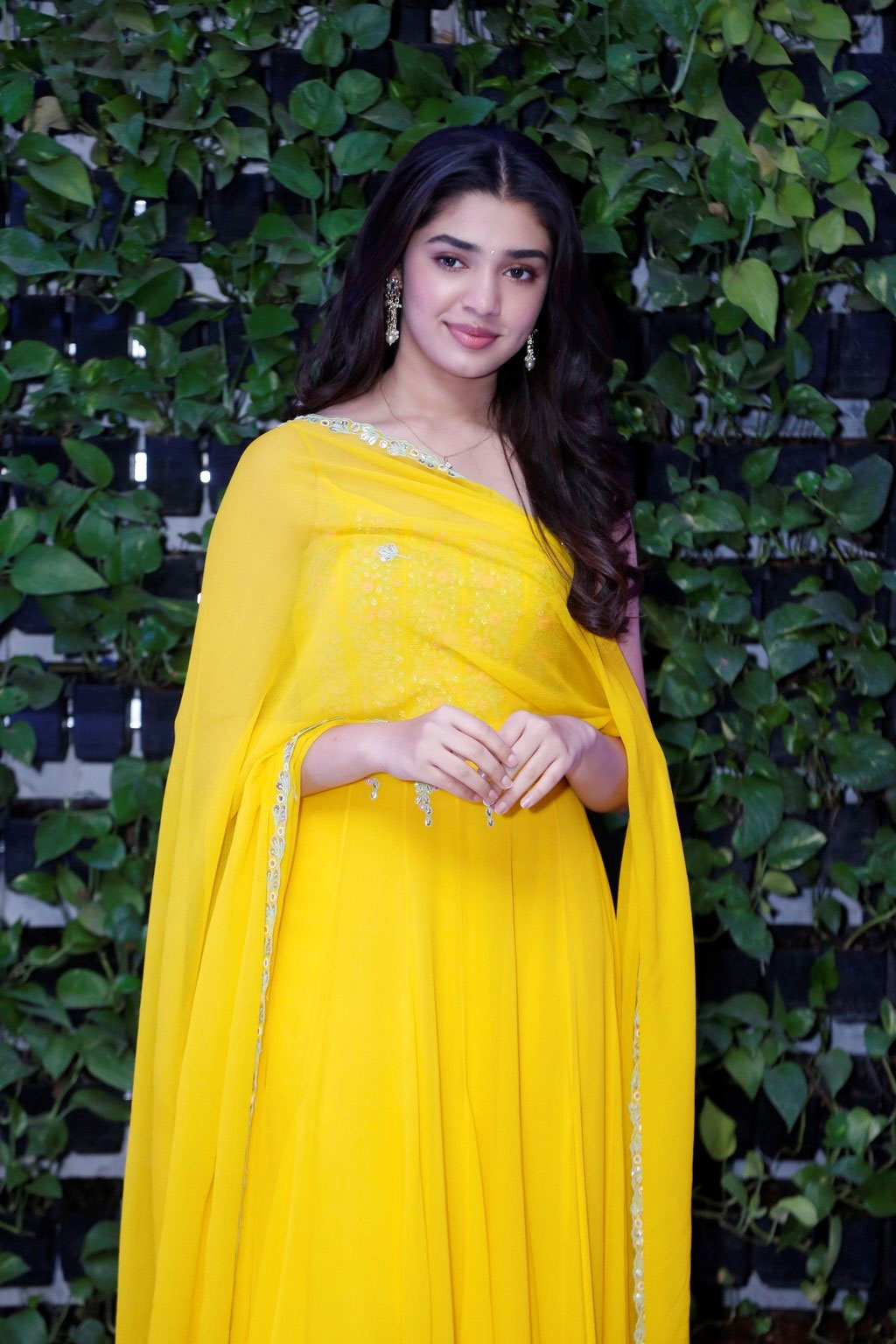 Actress Krithi Shetty Photos in yellow outfit