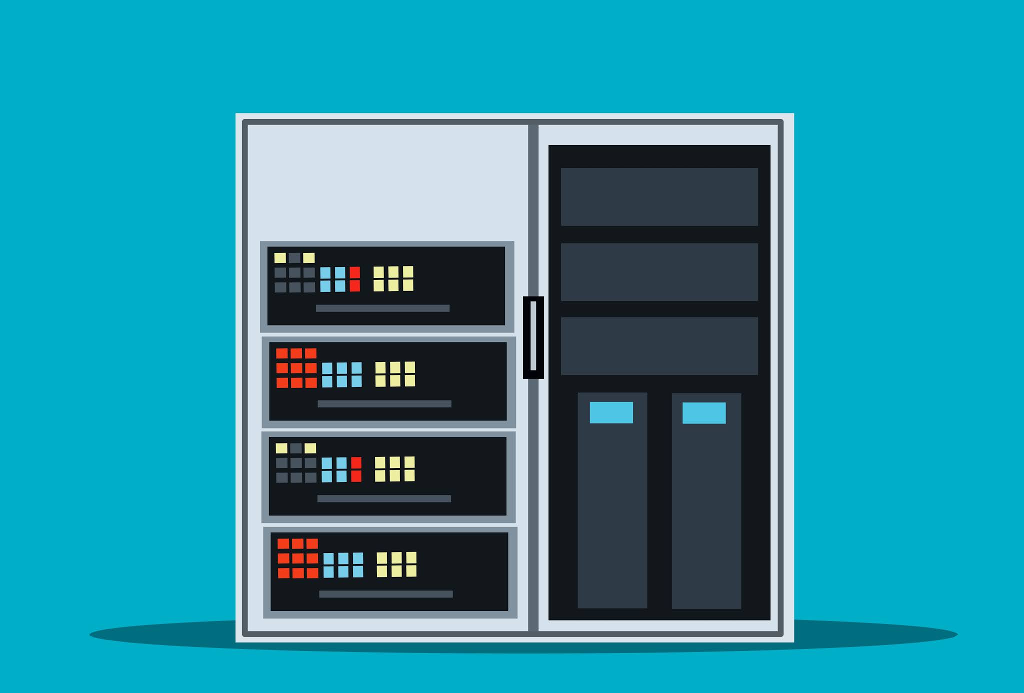 Data center Server rack graphic design