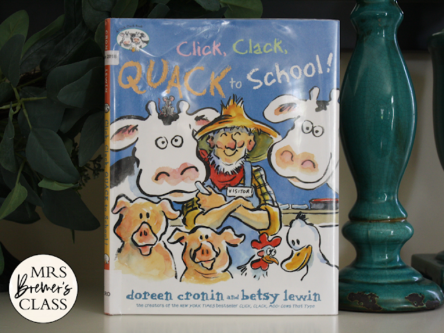 Click Clack Quack to School book activities unit with literacy companion activities and a craftivity for Kindergarten and First Grade