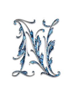 Abecedario Plateado y Azul.  Silver and Blue Alphabet.
