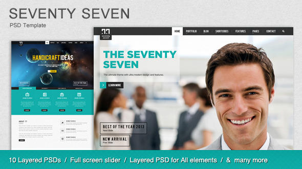 SEVENTY SEVEN - Multi Purpose PSD Template - Corporate PSD Templates