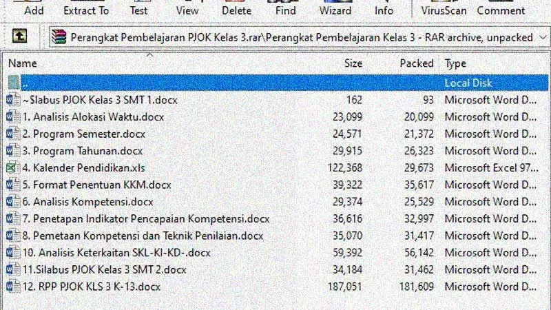 Perangkat Pembelajaran PJOK K-13 Kelas 3, Lengkap Mulai dari Promes Sampai RPP