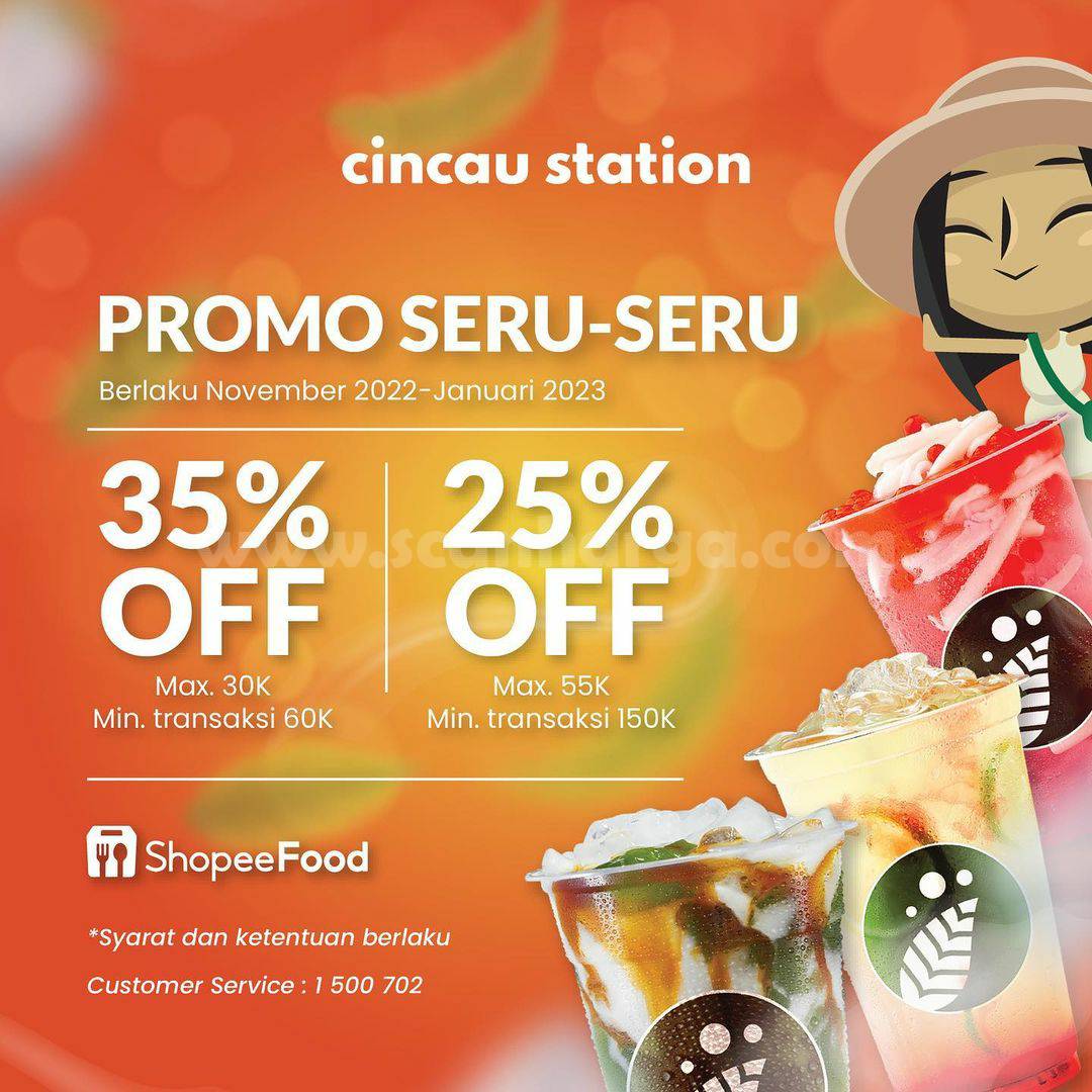 CINCAU STATION Promo SHOPEEFOOD SERU DISKON 35% & 25%