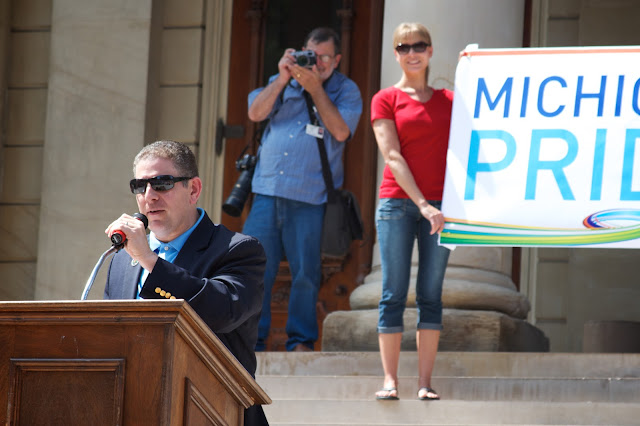 Mayor Virg Bernero. Michigan Pride Rally at the Capitol 2013, Lansing. by Tammy Sue Allen.