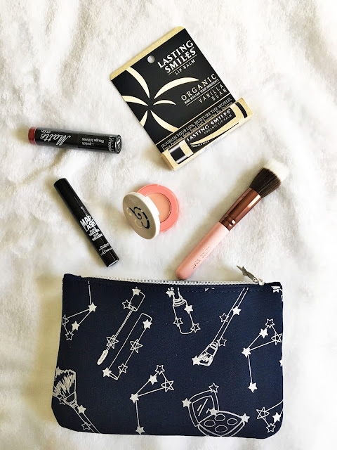 November Ipsy GlamBag Last Smiles Vanilla Lip Balm Luxie Rose Gold Duo Fiber Brush Absolute New York Matte Lipstick in Dark Red the balm Mad Lash Bascara Laqa & Co B'Lighter Peacher's Daughter