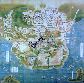 Mapa do sitio do castelo de Hara, pintura japonesa. Anônimo siglo XVII
