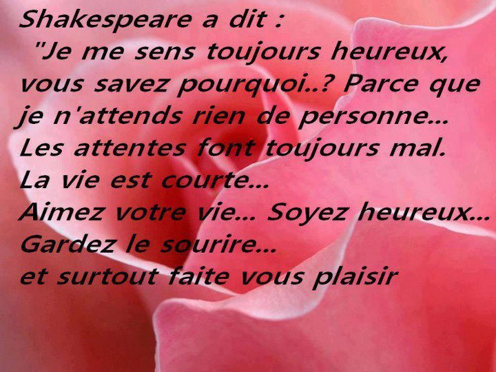 Citation de Shakespeare sur les attentes....dÃ©Ã§ues