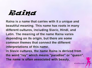 meaning of the name "Raina"