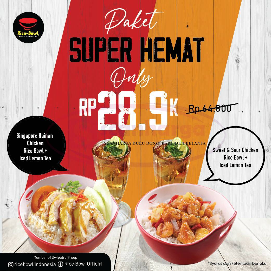 Promo RICE BOWL PAKET SUPER HEMAT Hanya Rp 28.900