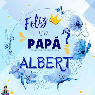 Solapín Feliz Día del Padre - Nombre Albert para imprimir gratis